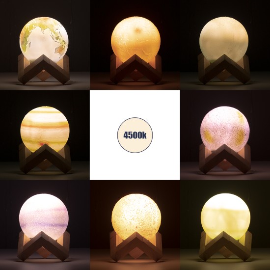 GloboStar® MOON 79609 Επιτραπέζιο Φωτιστικό Πορτατίφ LED 2W 120lm 360° DC 5V IP20 CCT Θερμό Λευκό 2700K - Φυσικό Λευκό 4500K - Ψυχρό Λευκό 6000K Dimmable Πολύχρωμο Πλαστικό με Μπεζ Ξύλο - Μ8 x Π8 x Υ11cm - ΣΕΤ 8 Τεμαχίων - 2 Xρόνια Εγγύηση GloboStar® MOON 79609 Σετ 8 Τεμ. Μοντέρνα Επιτραπέζια Φωτιστικα Πορτατίφ LED 2W 120lm 360° DC 5V - Εναλλαγή Φωτισμού μέσω Τηλεχειριστηρίου & Αφής - Dimmable - CCT Θερμό Λευκό 3000K - Ψυχρό Λευκό 6000K - Φ8 x Υ11 - Πολύχρωμα