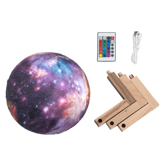 GloboStar® MOON 79616 Επιτραπέζιο Φωτιστικό Πορτατίφ LED 4W 200lm 360° DC 5V IP20 RGBW Dimmable Πολύχρωμο Πλαστικό με Μπεζ Ξύλο - Μ15 x Π15 x Υ19cm - 2 Xρόνια Εγγύηση GloboStar® CALLISTO 79616 Μοντέρνο Επιτραπέζιο Φωτιστικό Πορτατίφ LED 4W 200lm 360° DC 5V - Εναλλαγή Φωτισμού μέσω Τηλεχειριστηρίου & Αφής - Dimmable - RGBW - Φ15 x Υ19 - Πολύχρωμο