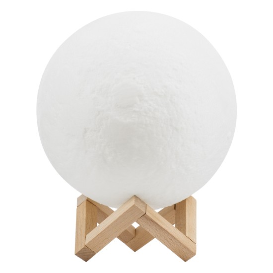 GloboStar® MOON 79620 Επιτραπέζιο Φωτιστικό Πορτατίφ LED 6W 360lm 360° DC 5V IP20 RGBW Dimmable Λευκό Πλαστικό με Μπεζ Ξύλο - Μ20 x Π20 x Υ25cm - 2 Xρόνια Εγγύηση GloboStar® MOON 79620 Μοντέρνο Επιτραπέζιο Φωτιστικό Πορτατίφ LED 6W 360lm 360° DC 5V - Εναλλαγή Φωτισμού μέσω Τηλεχειριστηρίου & Αφής - Dimmable - RGBW - Φ20 x Υ25 - Λευκό