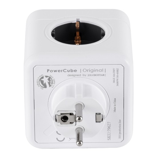 GloboStar® TRAVEL PowerCube PRO Certified 79627 Πολύπριζο 5 Θέσεων με 5 Πρίζες Ασφαλείας Childproof EU Schuko AC 220-240V Μ7.5 x Π11.5 x Υ7.5 - Λευκό με Γκρι - Max Load 3680W/16A GloboStar® TRAVEL PowerCube PRO Certified 79627 Πολύπριζο 5 Θέσεων με 5 Πρίζες Ασφαλείας Childproof EU Schuko AC 220-240V Μ7.5 x Π11.5 x Υ7.5 - Λευκό με Γκρι - Max Load 3680W/16A