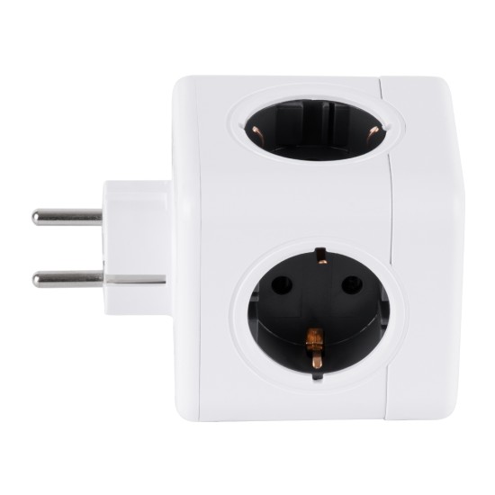GloboStar® TRAVEL PowerCube PRO Certified 79627 Πολύπριζο 5 Θέσεων με 5 Πρίζες Ασφαλείας Childproof EU Schuko AC 220-240V Μ7.5 x Π11.5 x Υ7.5 - Λευκό με Γκρι - Max Load 3680W/16A GloboStar® TRAVEL PowerCube PRO Certified 79627 Πολύπριζο 5 Θέσεων με 5 Πρίζες Ασφαλείας Childproof EU Schuko AC 220-240V Μ7.5 x Π11.5 x Υ7.5 - Λευκό με Γκρι - Max Load 3680W/16A