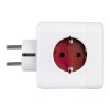 GloboStar® TRAVEL PowerCube PRO Certified 79628 Πολύπριζο 5 Θέσεων με 5 Πρίζες Ασφαλείας Childproof EU Schuko AC 220-240V Μ7.5 x Π11.5 x Υ7.5 - Λευκό με Κόκκινο - Max Load 3680W/16A