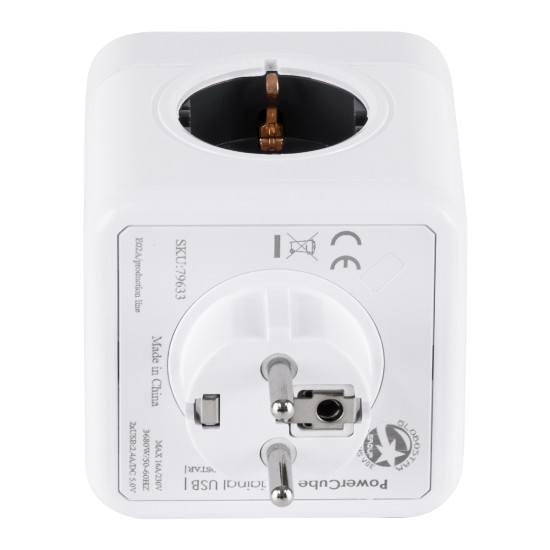 GloboStar® TRAVEL PowerCube PRO Certified 79633 Πολύπριζο 6 Θέσεων με 4 Πρίζες Ασφαλείας Childproof EU Schuko AC 220-240V & 2 Πρίζες USB Max 2.1A/DC 5V Μ7.5 x Π11.5 x Υ7.5 - Λευκό με Γκρι - Max Load 3680W/16A GloboStar® TRAVEL PowerCube PRO Certified 79633 Πολύπριζο 6 Θέσεων με 4 Πρίζες Ασφαλείας Childproof EU Schuko AC 220-240V & 2 Πρίζες USB Max 2.1A/DC 5V Μ7.5 x Π11.5 x Υ7.5 - Λευκό με Γκρι - Max Load 3680W/16A