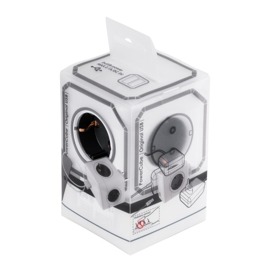 GloboStar® TRAVEL PowerCube PRO Certified 79633 Πολύπριζο 6 Θέσεων με 4 Πρίζες Ασφαλείας Childproof EU Schuko AC 220-240V & 2 Πρίζες USB Max 2.1A/DC 5V Μ7.5 x Π11.5 x Υ7.5 - Λευκό με Γκρι - Max Load 3680W/16A GloboStar® TRAVEL PowerCube PRO Certified 79633 Πολύπριζο 6 Θέσεων με 4 Πρίζες Ασφαλείας Childproof EU Schuko AC 220-240V & 2 Πρίζες USB Max 2.1A/DC 5V Μ7.5 x Π11.5 x Υ7.5 - Λευκό με Γκρι - Max Load 3680W/16A