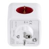 GloboStar® TRAVEL PowerCube PRO Certified 79634 Πολύπριζο 6 Θέσεων με 4 Πρίζες Ασφαλείας Childproof EU Schuko AC 220-240V & 2 Πρίζες USB Max 2.1A/DC 5V Μ7.5 x Π11.5 x Υ7.5 - Λευκό με Κόκκινο - Max Load 3680W/16A