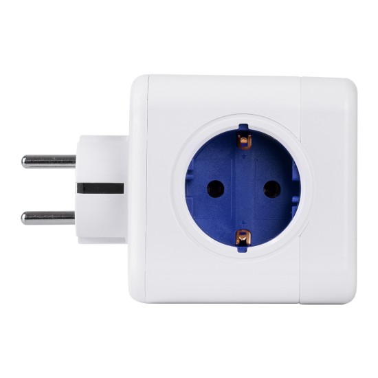 GloboStar® TRAVEL PowerCube PRO Certified 79638 Πολύπριζο 6 Θέσεων με 4 Πρίζες Ασφαλείας Childproof EU Schuko AC 220-240V & 2 Πρίζες USB Max 2.1A/DC 5V Μ7.5 x Π11.5 x Υ7.5 - Λευκό με Μπλε - Max Load 3680W/16A GloboStar® TRAVEL PowerCube PRO Certified 79638 Πολύπριζο 6 Θέσεων με 4 Πρίζες Ασφαλείας Childproof EU Schuko AC 220-240V & 2 Πρίζες USB Max 2.1A/DC 5V Μ7.5 x Π11.5 x Υ7.5 - Λευκό με Μπλε - Max Load 3680W/16A
