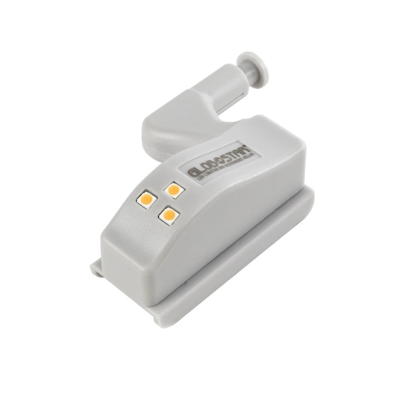 GloboStar® CLOSET 79641 Φωτιστικό Ντουλάπας LED για Μεντεσέ με Διακόπτη On/Off Κουμπωτό με Μπαταρία(Δεν συμπεριλαμβάνεται) - Θερμό Λευκό 2700K - Μ7 x Π4 x Υ2.5cm