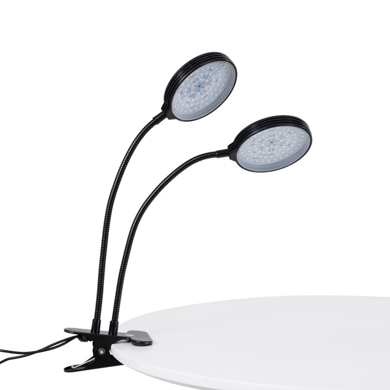 GloboStar® 79651 Grow Light Hydro Spectrum LED Φωτιστικό Ανάπτυξης Υδροπονικών Φυτών Γλάστρας με 2 Κινούμενες Κεφαλές & Βάση Clip SMD 2835 10W 160° DC 5V IP20 με Dimmer & Timer Εσωτερικού Χώρου για Κάλυψη Επιφάνειας 0.6m x 0.6m Πλήρους Φάσματος Φω