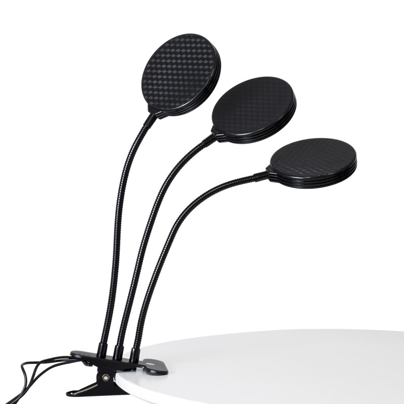 GloboStar® 79653 Grow Light Hydro Spectrum LED Φωτιστικό Ανάπτυξης Υδροπονικών Φυτών Γλάστρας με 3 Κινούμενες Κεφαλές & Βάση Clip SMD 2835 15W 160° DC 5V IP20 με Dimmer & Timer Εσωτερικού Χώρου για Κάλυψη Επιφάνειας 1m x 1m Πλήρους Φάσματος Φωτισμ