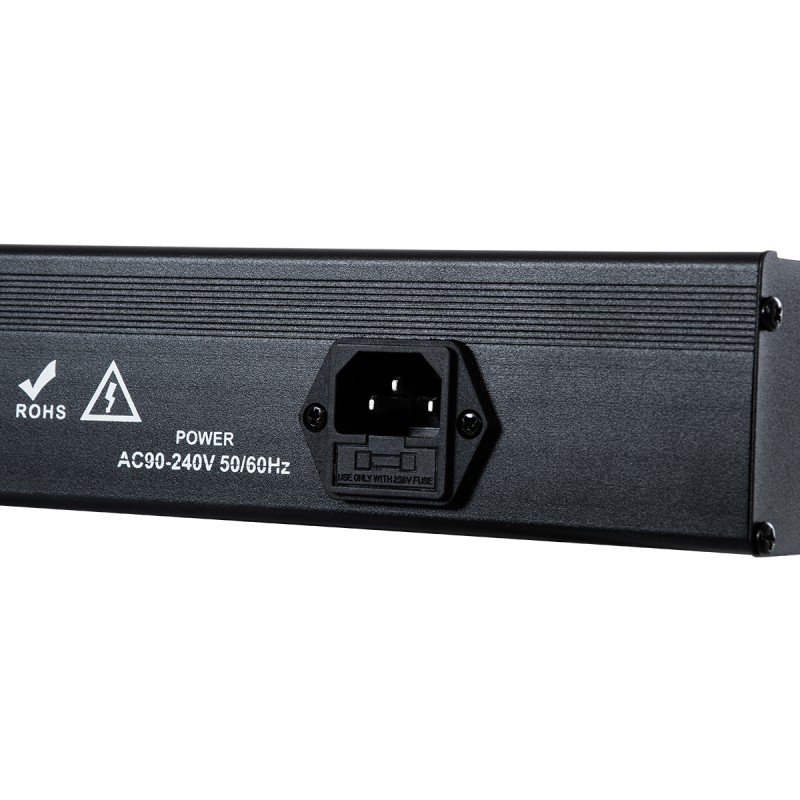 GLOBOSTAR® UVBAR 79660 Μπάρα Φωτισμού LED 36W 120° AC 220-240V IP20 Μαύρο Αλουμίνιο - UV Black Light - DMX512 & Ασύρματο Χειριστήριο IR - Μ50 x Π6 x Υ6cm - 2 Χρόνια Εγγύηση