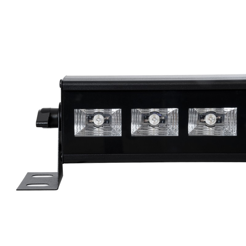 GLOBOSTAR® UVBAR 79660 Μπάρα Φωτισμού LED 36W 120° AC 220-240V IP20 Μαύρο Αλουμίνιο - UV Black Light - DMX512 & Ασύρματο Χειριστήριο IR - Μ50 x Π6 x Υ6cm - 2 Χρόνια Εγγύηση