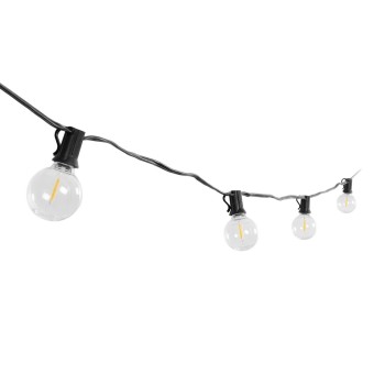 GLOBOSTAR® TWILIGHT 79667 Μοντέρνο Φωτιστικό Κήπου Γιρλάντα 7.7m με 15 Λάμπες & IR Ασύρματο Χειριστήριο LED 9W 810lm 360° DC 3.7V με Ενσωματωμένο Φωτοβολταϊκό Panel 5.5V 1.5W & Επαναφορτιζόμενη Μπαταρία Li-ion 3.6V 1x18650 2200mAh Αδιάβροχο IP65 Θ