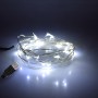 GLOBOSTAR® STRINGLIGHT 79730 Γιρλάντα 2m 20 LED 1.2W 96lm 360° DC 5V με USB 2.0 IP20 Ψυχρό Λευκό 6000Κ Dimmable - Ασημί - Μ200 x Π0.6 x Υ0.6cm - 1 Χρόνο Εγγύηση