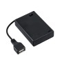 GLOBOSTAR® USBGARLAND 79791 Κουτί Τροφοδοσίας με USB & Διακόπτη On/Off για Γιρλάντες LED DC 5V με 3xAA Μπαταρίες IP44 - Μαύρο - Μ6.8 x Π4.8 x Υ1.8cm