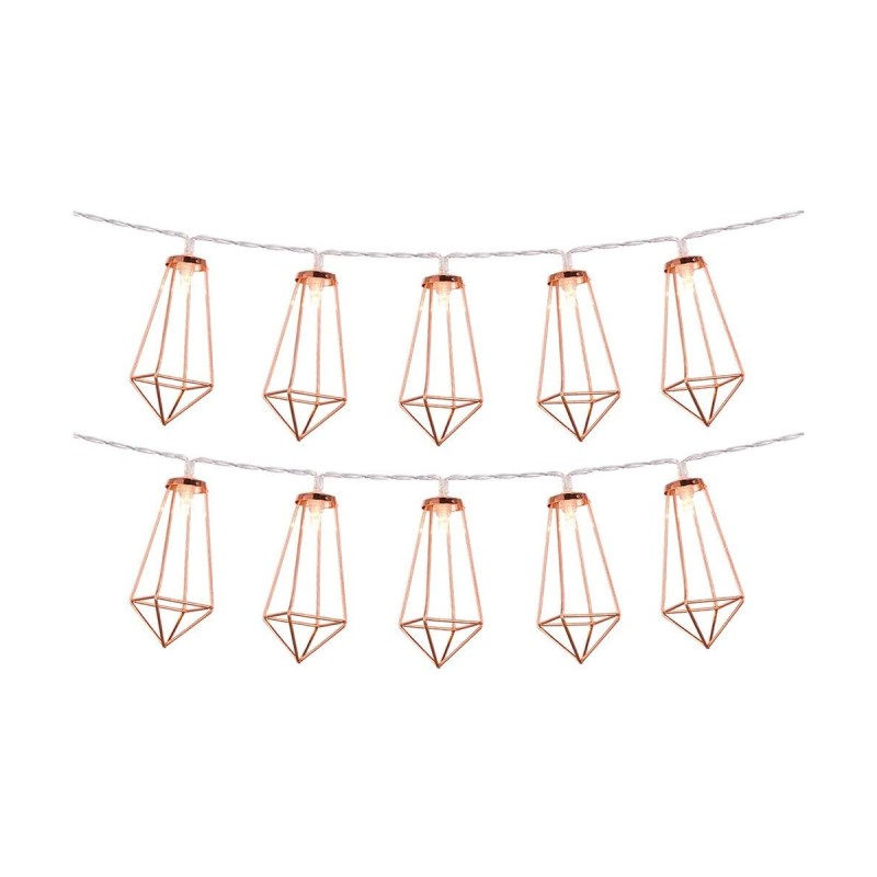 79803 Διακοσμητική Γιρλάντα Bronze Cone 1.5 Μέτρα με Διακόπτη On/Off - 10 LED 1W με Μπαταρίες 3xAA & Διάφανο Καλώδιο IP20 Θερμό Λευκό 2700K Μ1.5m