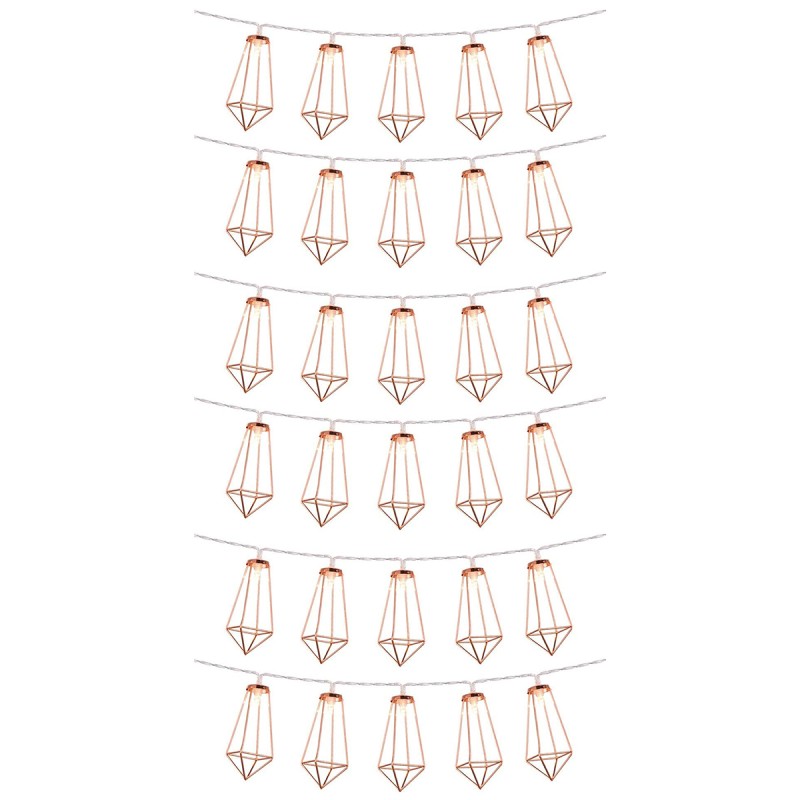 79805 Διακοσμητική Γιρλάντα Bronze Cone 4 Μέτρα με Διακόπτη On/Off - 30 LED 3W με Μπαταρίες 3xAA & Διάφανο Καλώδιο IP20 Θερμό Λευκό 2700K Μ4m