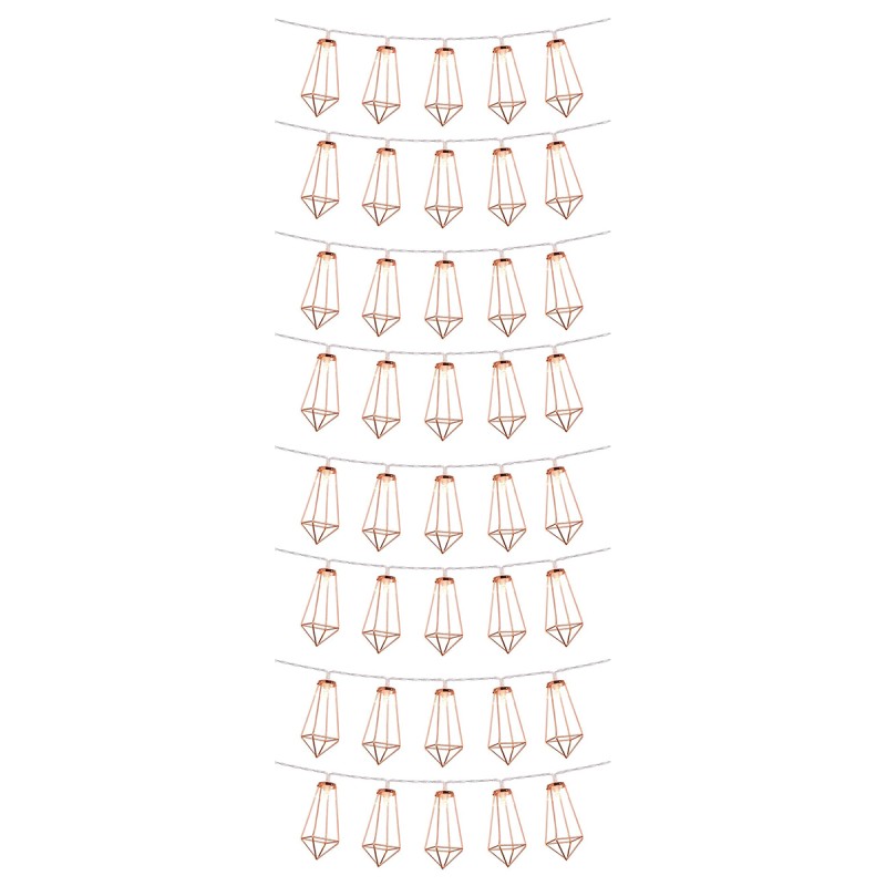 79806 Διακοσμητική Γιρλάντα Bronze Cone 5 Μέτρα με Διακόπτη On/Off - 40 LED 4W με Μπαταρίες 3xAA & Διάφανο Καλώδιο IP20 Θερμό Λευκό 2700K Μ5m