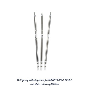 GloboStar® 79949 Drillpro T12 ΣΕΤ 3 Κεφαλών για Κολλητήρι - Σταθμού Συγκόλλησης Συμβατές με Μοντέλα HAKKO FX951 & FX952 και για Άλλα Μοντέλα