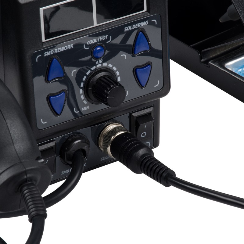 GloboStar® 79972 Ψηφιακός Σταθμός Συγκόλλησης 2in1 με Ψηφιακή Οθόνη - Κολλητήρι - Πιστόλι Θερμού Αέρα Hot Air Soldering Welding Gun και PID Προγραμματιζόμενο Σύστημα Ελέγχου Θερμοκρασίας - 1200W