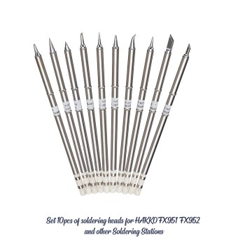 GLOBOSTAR® DRILLPRO-T12 79977 Σετ 10 Κεφαλών για Σταθμό Συγκόλλησης/Κολλητήρι Συμβατές με Μοντέλα HAKKO FX951 & FX952 - Μ15.5 x Π15.5 x Υ2cm - Πακέτο 10 Τεμαχίων