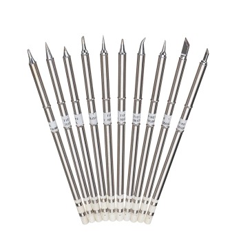 GLOBOSTAR® DRILLPRO-T12 79977 Σετ 10 Κεφαλών για Σταθμό Συγκόλλησης/Κολλητήρι Συμβατές με Μοντέλα HAKKO FX951 & FX952 - Μ15.5 x Π15.5 x Υ2cm - Πακέτο 10 Τεμαχίων