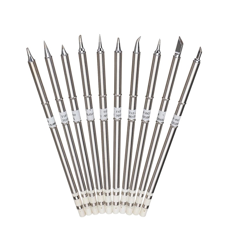 GloboStar® 79977 Drillpro T12 ΣΕΤ 10 Κεφαλών για Κολλητήρι - Σταθμού Συγκόλλησης Συμβατές με Μοντέλα  HAKKO FX951 & FX952 και για Άλλα Μοντέλα