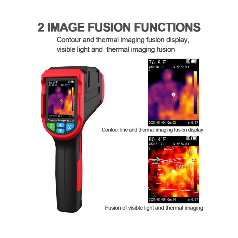 GloboStar® 79989 Θερμοκάμερα Χειρός -10°C - 400°C 32×32 Pixel Οθόνη 2.4 TFT LCD 2 Megapixel HD Επαναφορτιζόμενη με Μπαταρία Li-ion 2600mAh & Καλώδιο Φόρτισης Micro USB Interface - 8GB Micro TF Card