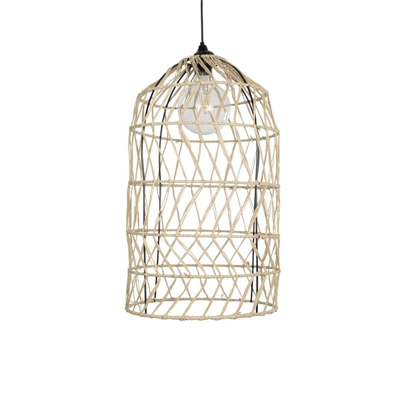 GLOBOSTAR® NETI 205-0025 Boho Κρεμαστό Φωτιστικό Οροφής με Ντουί 1 x E27 AC 220-240V IP20 - Μπεζ - M35 x Π35 x Υ63cm