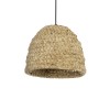 GloboStar® MEKA 204-0163 Boho Κρεμαστό Φωτιστικό Καμπάνα Μονόφωτο 1 x E27 IP20 Μπεζ Rattan - Μ30 x Π30 x Υ25cm