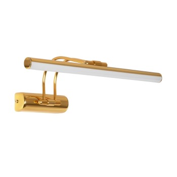 GLOBOSTAR® REFINE 203-0185 Μοντέρνο Φωτιστικό Τοίχου - Απλίκα Καθρέπτη Μπάνιου LED 7W 640lm 120° AC 220-240V IP44 Θερμό Λευκό 2700K - Lumileds SMD Chip - Χρυσό - Μ35 x Π21 x Υ12cm - 2 Χρόνια Εγγύηση