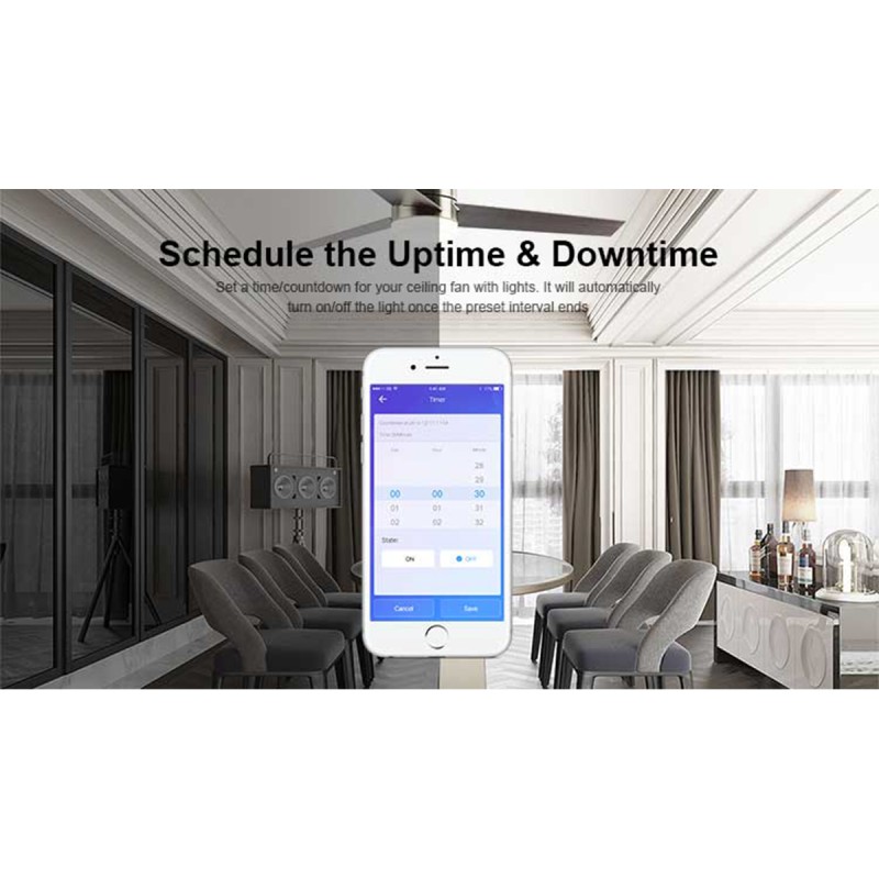 GloboStar® 80012 SONOFF iFan03-R2 - Wi-Fi Smart Switch Ceiling Fan & Light Controller