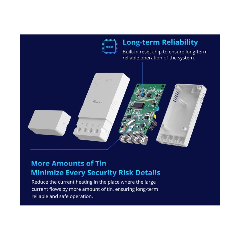 GloboStar® 80083 SONOFF POWR316 POW ORIGIN Smart LAN & WiFi 2.4GHz Power Meter Switch AC 100-240V Max 16A