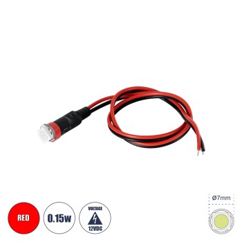 GloboStar® SMD-LED 81485 Υψηλής Ισχύος SMD LED 0.12W 15lm DC 12V - Φ0.7 x Υ2.3cm - Κόκκινο - Dimmable - 2 Χρόνια Εγγύηση