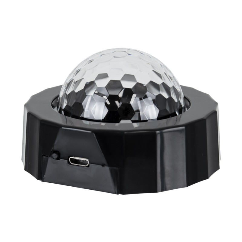 GloboStar® 81844 Φορητό Διακοσμητικό Φωτιστικό Ειδικών Φωτορυθμικών Εφέ PARTY Disco LED 3W DC 5V 300mAh Επαναφορτιζόμενο - Sound Activated - Καλώδιο Τροφοδοσίας USB - Βάση με Μαγνήτη - Πολύχρωμo RGB IP20 Μ7.5 x Π7.5 x Υ4.5cm