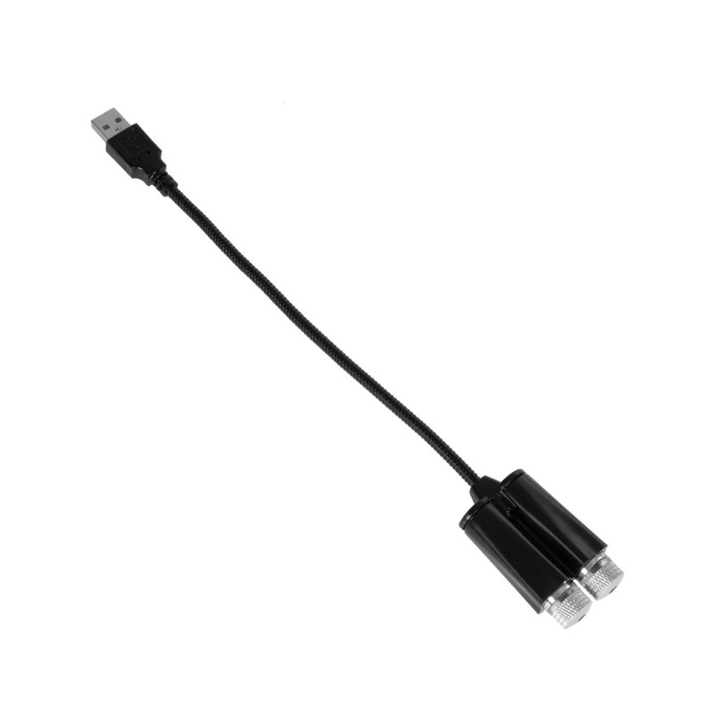 GloboStar® 81845-DUAL Διακοσμητικό Φωτιστικό Ειδικών Φωτορυθμικών Εφέ PARTY Disco LASER DC 5V με Καλώδιο Τροφοδοσίας USB Κόκκινο IP20 Μ3.5 x Π3.5 x Υ21.5cm