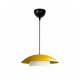 GloboStar® AURA 204-0118 Μοντέρνο Κρεμαστό Φωτιστικό Καμπάνα Μονόφωτο 1 x E27 IP20 Κίτρινο & Λευκό Μέταλλο - Μ31 x Π31 x Υ27cm