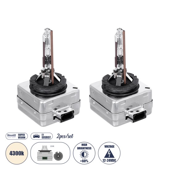 GloboStar® 84023 Λάμπες Αυτοκινήτου HID Xenon D1R Super Vision High Brightness +60% E1 ECER37 360° DC 12-24V IP20 Μ4 x Π5 x Υ8cm 4300K- Σετ 2 Τεμαχίων GloboStar® 84023 Λάμπες Αυτοκινήτου HID Xenon D1R Super Vision High Brightness +60% E1 ECER37 360° DC 12-24V IP20 Μ4 x Π5 x Υ8cm 4300K- Σετ 2 Τεμαχίων