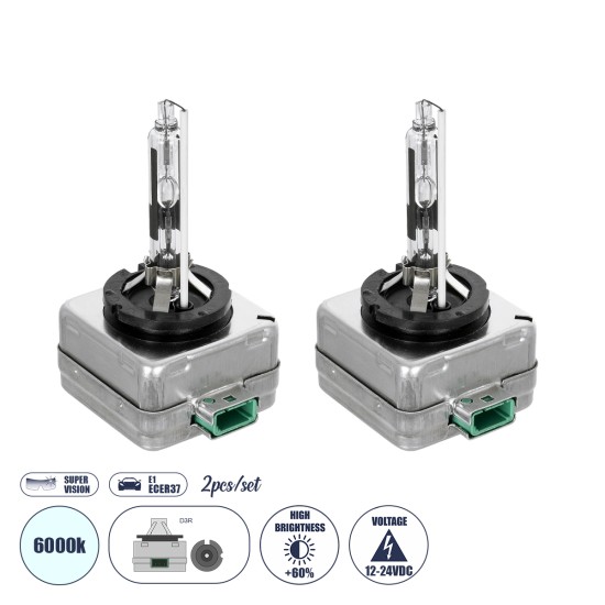 GloboStar® D3R 84035 Λάμπες Αυτοκινήτου HID Xenon Super Vision High Brightness +60% E1 ECER37 360° DC 12-24V IP20 Μ4 x Π5 x Υ8cm 6000K- Σετ 2 Τεμαχίων GloboStar® D3R 84035 Λάμπες Αυτοκινήτου HID Xenon Super Vision High Brightness +60% E1 ECER37 360° DC 12-24V IP20 Μ4 x Π5 x Υ8cm 6000K- Σετ 2 Τεμαχίων