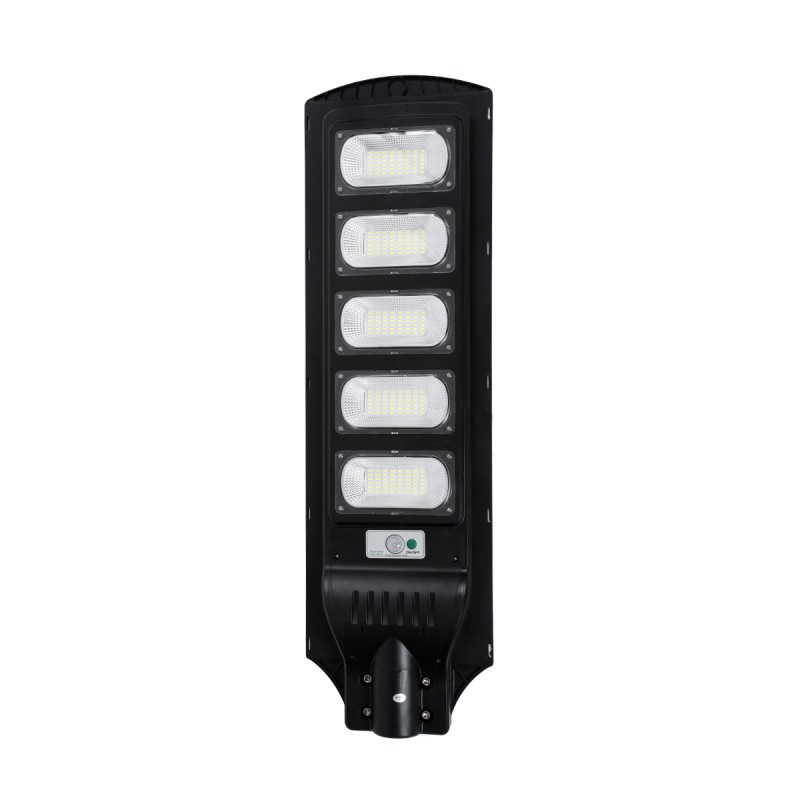 GloboStar® STREETA 85345 Professional LED Solar Street Light Αυτόνομο Ηλιακό Φωτιστικό Δρόμου 150W 1500lm 240 x LED SMD 5730 με Ενσωματωμένο Φωτοβολταϊκό Panel 6V 18W & Επαναφορτιζόμενη Μπαταρία Li-ion 3.2V 20000mAh με Αισθητήρα Ημέρας-Νύχτας & PI