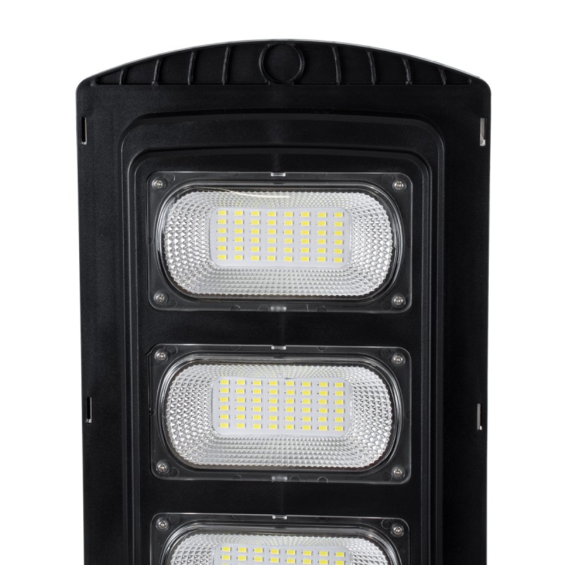 GloboStar® STREETA 85345 Professional LED Solar Street Light Αυτόνομο Ηλιακό Φωτιστικό Δρόμου 150W 1500lm 240 x LED SMD 5730 με Ενσωματωμένο Φωτοβολταϊκό Panel 6V 18W & Επαναφορτιζόμενη Μπαταρία Li-ion 3.2V 20000mAh με Αισθητήρα Ημέρας-Νύχτας & PI