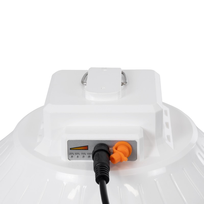 GloboStar® SOLAR-BULB 85350 Αυτόνομη Ηλιακή Κρεμαστή Λάμπα LED Giant Γλόμπος 100W 1000lm 140° 2 Λειτουργιών Ρεύματος με AC 220-240V μέσω USB Αντάπτορα ή με Φωτοβολταικό Panel 6V 12W & Επαναφορτιζόμενη Μπαταρία Li-ion 3.2V 5000mAh - Ενσωματωμένο USB 2.