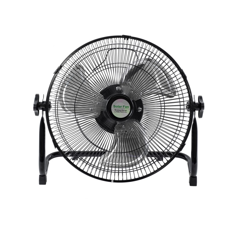 GloboStar® SOLARO-FAN 85352 Solar Fan Αυτόνομος Ηλιακός Επιδαπέδιος Ανεμιστήρας 25W 2 Λειτουργιών Ρεύματος με AC 220-240V ή με Φωτοβολταϊκό Panel 9V 12W & Επαναφορτιζόμενη Μπαταρία Li-ion 7.4V 4400mAh - 12 Ταχύτητες - Ενσωματωμένο USB 2.0 Charger Συσκ