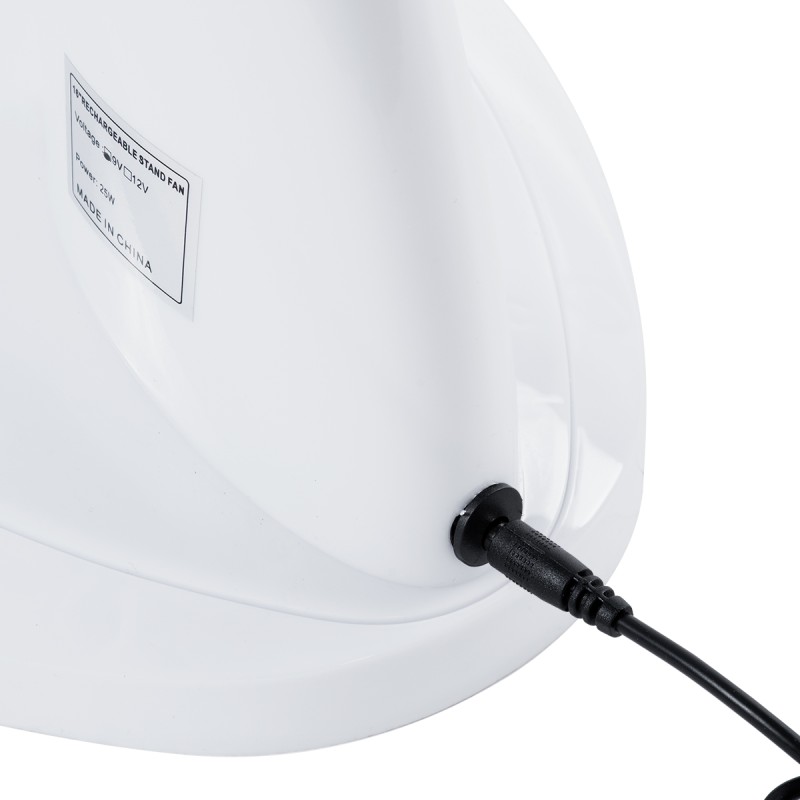 GloboStar® SOLARI-FAN 85353 Solar Fan Αυτόνομος Ηλιακός Επιτραπέζιος Ανεμιστήρας 25W 2 Λειτουργιών Ρεύματος με AC 220-240V ή με Φωτοβολταϊκό Panel 9V 12W & Επαναφορτιζόμενη Μπαταρία Li-ion 7.4V 4400mAh - 3 Ταχύτητες - IP20 - Μ24 x Π36 x Υ49cm - Λευκό