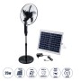 GloboStar® SOLARA-FAN 85356 Solar Fan Αυτόνομος Ηλιακός Επιδαπέδιος Ανεμιστήρας 25W 2 Λειτουργιών Ρεύματος με AC 220-240V ή με Φωτοβολταϊκό Panel 9V 12W & Επαναφορτιζόμενη Μπαταρία Li-ion 7.4V 4400mAh - 3 Ταχύτητες - Ενσωματωμένο USB 2.0 Charger Συσκε