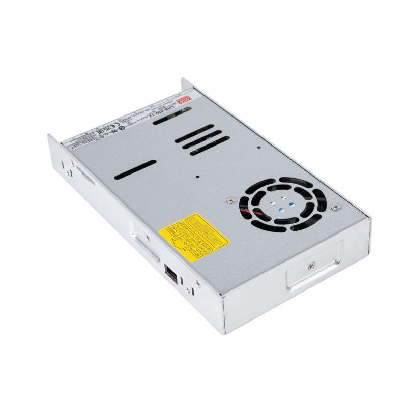 GloboStar® LRS-450-12 90786 MEANWELL Ρυθμιζόμενο Μεταλλικό Τροφοδοτικό PELV για Προϊόντα LED 450W 37.5A - AC 220-240V σε DC 12V - Ρυθμιζόμενο από 10.2VDC έως 13.8VDC - IP20 Μ22.5 x Π12.4 x Υ3.5cm - 3 Χρόνια Εγγύηση