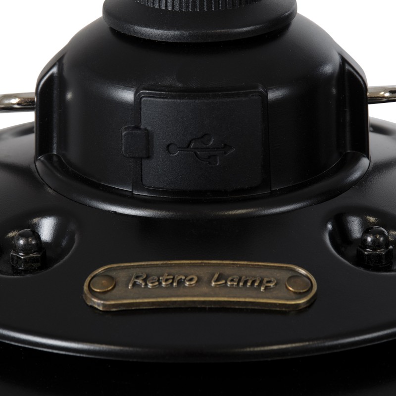 GloboStar® 85695 Αυτόνομο Φανάρι Camping LED 4W USB 2.0 με Επαναφορτιζόμενη Μπαταρία 1 x 18650 2000mAh Li-ion Power Bank IP20 Dimmable Μαύρο με Διάφανο Γυαλί CCT Εναλλαγή Φωτισμού μέσω On/Off All In One Ψυχρό 6000K+Φυσικό 4500K+Θερμό 2700K Φ13.5 x Υ17.5cm