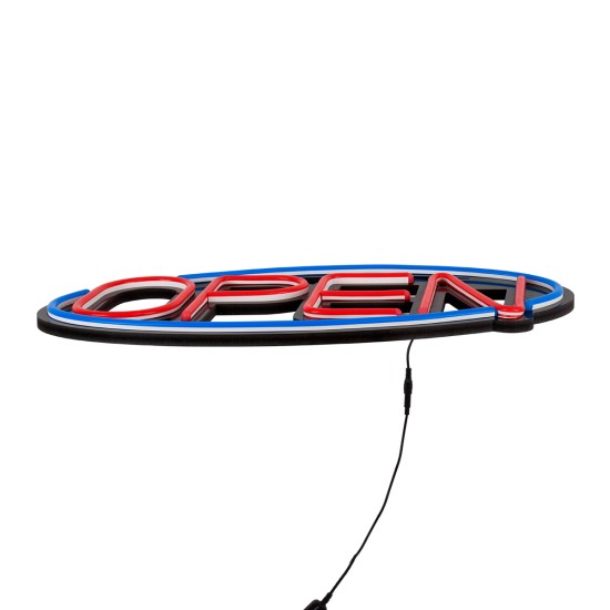 GloboStar® 85860 Φωτιστικό Ταμπέλα Φωτεινή Επιγραφή NEON LED Σήμανσης Animated Ovale OPEN 30W AC 230V με Διακόπτη On/Off και Ασύρματο Χειριστήριο IR Μπλε - Κόκκινο GloboStar® 85860 Φωτιστικό Ταμπέλα Φωτεινή Επιγραφή NEON LED Σήμανσης Animated Ovale OPEN 30W AC 230V με Διακόπτη On/Off και Ασύρματο Χειριστήριο IR Μπλε - Κόκκινο