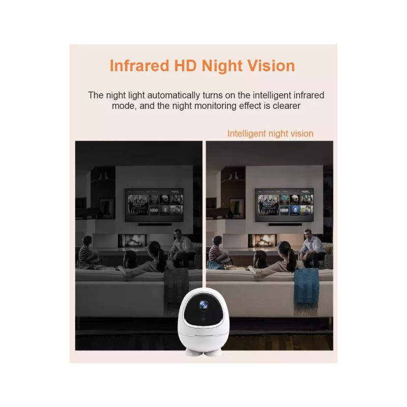 GloboStar® 86008 Rechargeable Table Camera WiFi HD 1080P 3MP 350° 5200mAh Two Way Audio & Motion Detection - Επαναφορτιζόμενη Επιτραπέζια Κάμερα WiFi HD 1080P 350° 5200mAh Διπλή Κατέυθυνση Ομιλίας με Ανιχνευτή Κίνησης - Λευκό