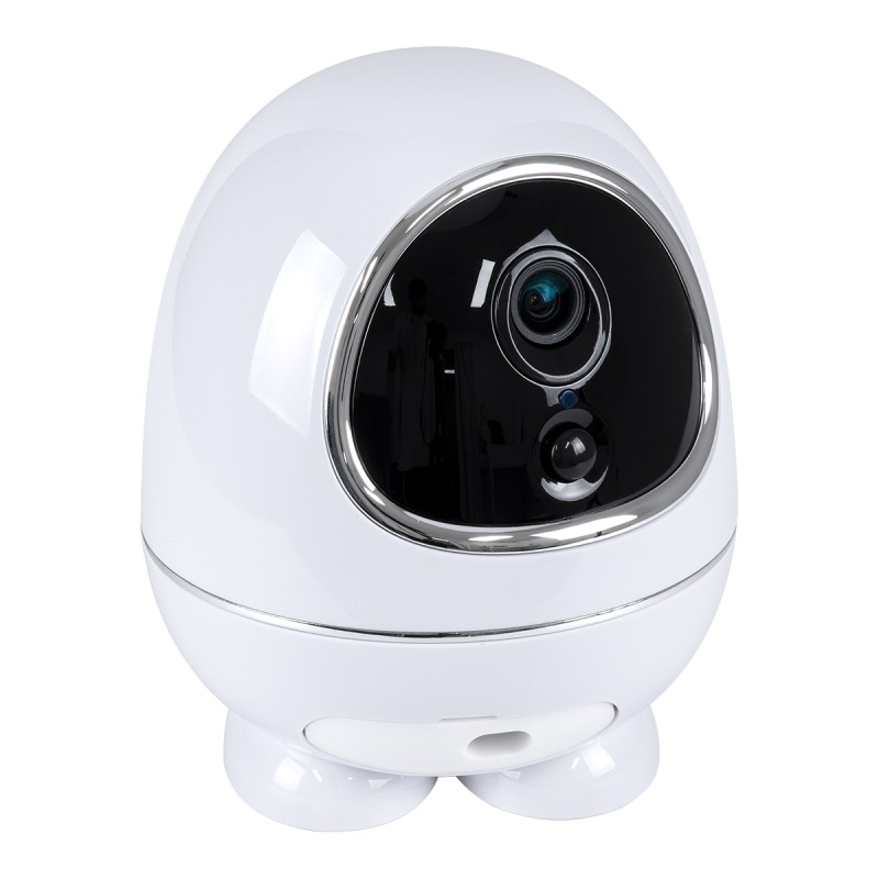 GloboStar® 86008 Rechargeable Table Camera WiFi HD 1080P 3MP 350° 5200mAh Two Way Audio & Motion Detection - Επαναφορτιζόμενη Επιτραπέζια Κάμερα WiFi HD 1080P 350° 5200mAh Διπλή Κατέυθυνση Ομιλίας με Ανιχνευτή Κίνησης - Λευκό