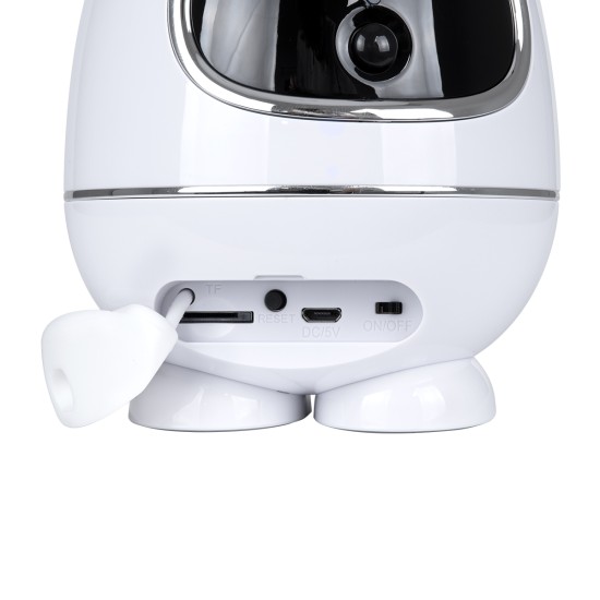 GloboStar® 86008 Rechargeable Table Camera WiFi HD 1080P 3MP 350° 5200mAh Two Way Audio & Motion Detection - Επαναφορτιζόμενη Επιτραπέζια Κάμερα WiFi HD 1080P 350° 5200mAh Διπλή Κατέυθυνση Ομιλίας με Ανιχνευτή Κίνησης - Λευκό